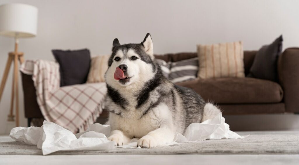 dog making mess with toilet paper 23 2149544900